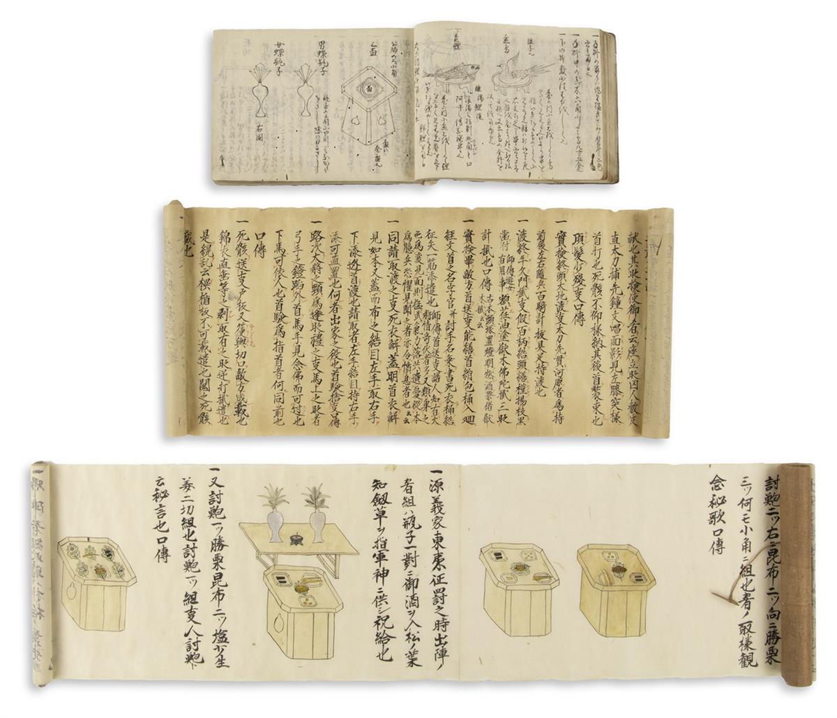 (JAPAN -- COOKERY.) Group of manuscript items relating to food preparation.